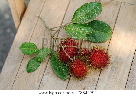 Fresh Rambutan Fruit (Nephelium lappaceum)
