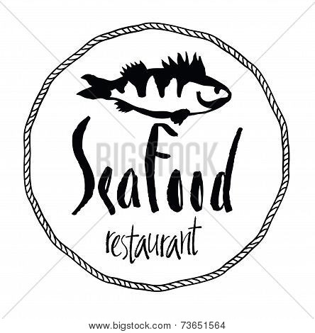 Sea Food Design Card With Fish