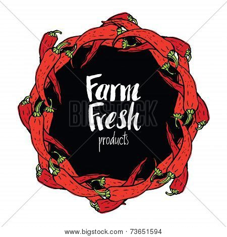 Round Frame Of Red Hot Chili Peppers