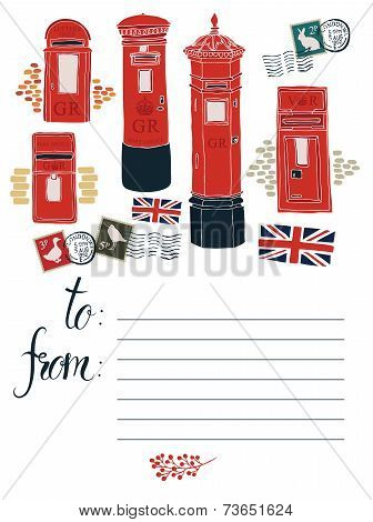 Postcard With Post Office Boxes
