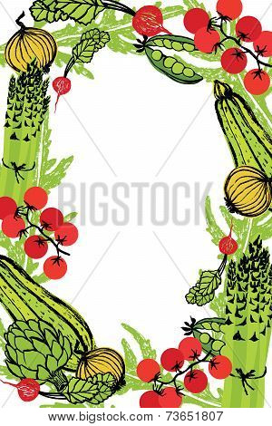 Healthy Food Design Frame With Fresh Vegetables