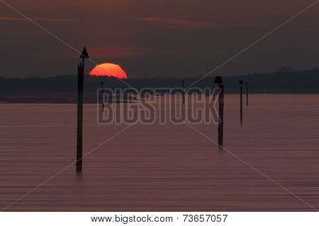 Sunset Over The Beaulieu River At Lepe