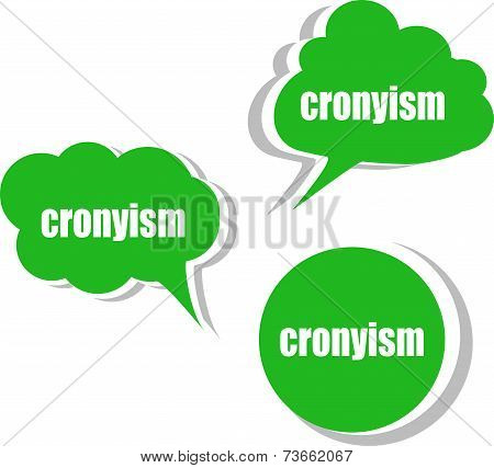 Cronyism. Set Of Stickers, Labels, Tags. Template For Infographics