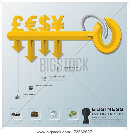 Business And Financial With Key Shape Infographic