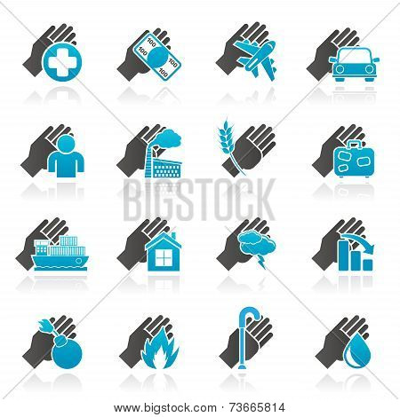 Insurance and risk icons