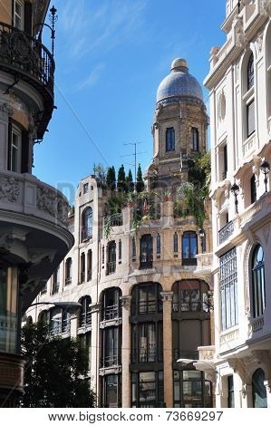 Madrid Gran Via street details, Spain