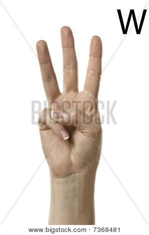 Kirjain W Asl