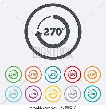 Angle 270 degrees sign icon. Geometry math symbol