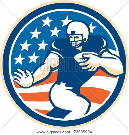 American Football Running Back Fending Circle