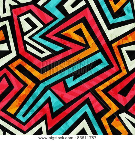 Graffiti Tribal Seamless Texture With Grunge Effect