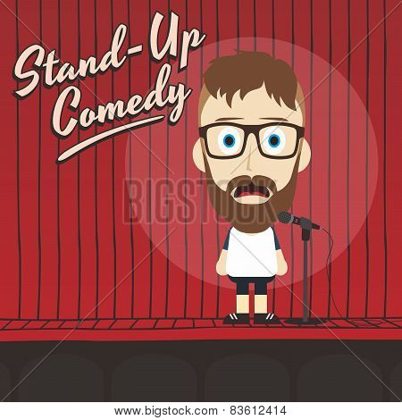 hilarious guy stand up comedian cartoon
