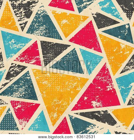 Grunge Colored Triangle Seamless Pattern