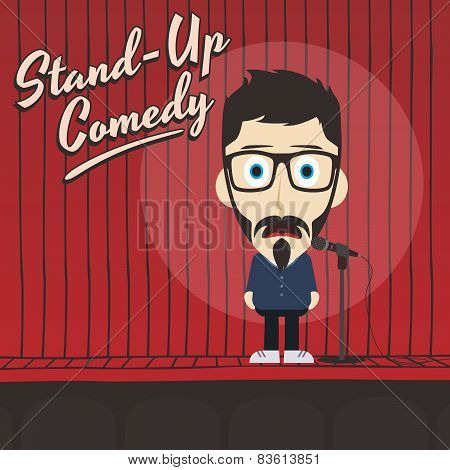 hilarious guy stand up comedian cartoon
