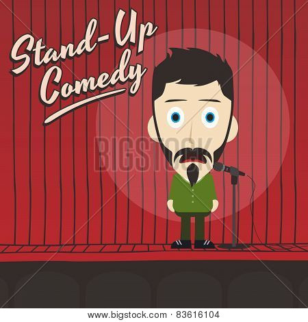 hilarious guy stand up comedian cartoon