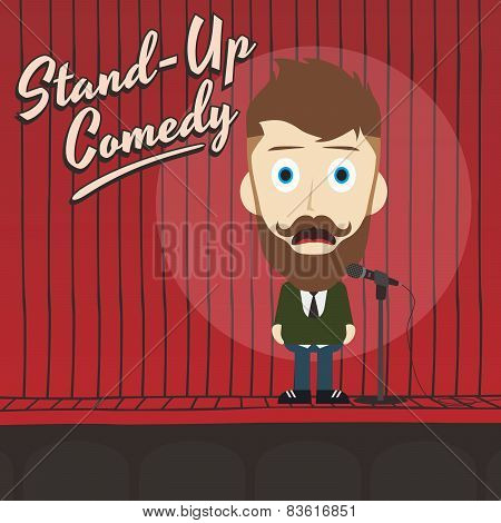 hilarious guy stand up comedian cartoon