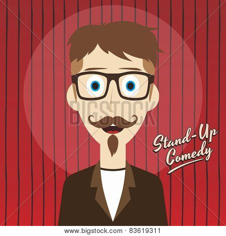 hilarious guy stand up comedian cartoon