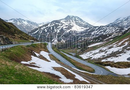 Summer Mountain Landscape (oberalp Pass, Switzerland)
