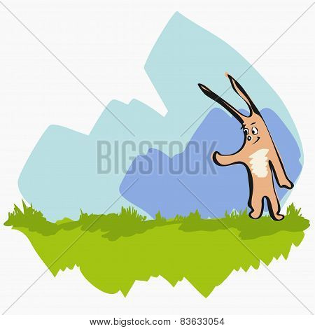 Funny rabbit illustration