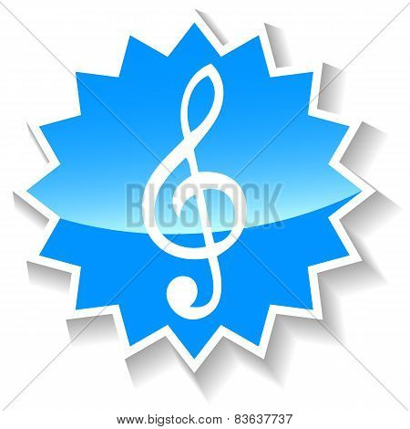 Treble clef blue icon
