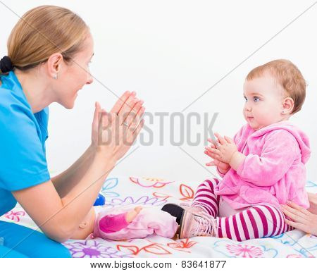 Adorable Baby With Babysitter