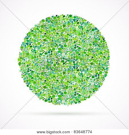 card background with circle of leaves