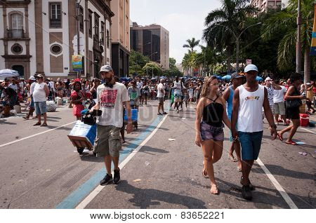 People in the streets of Rio de Janeiro during Carnival