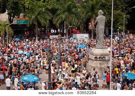 People in the streets of Rio de Janeiro during Carnival
