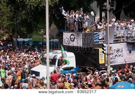 People in the streets of Rio de Janeiro during Carnival