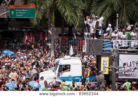 People in the streets of Rio de Janeiro during Carnival