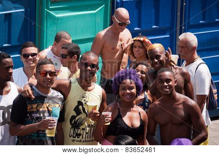 People in the streets of Rio de Janeiro during Carnival