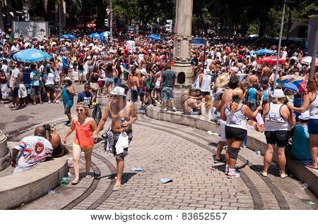 People in the streets of Rio de Janeiro during Carnival