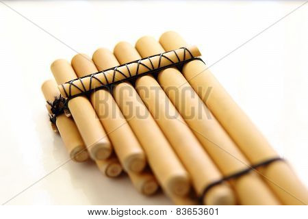 Pan Flute Close-up Isolated