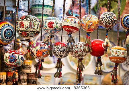 Orinetal Beads Hanged in Grand Bazaar Istanbul Turkey