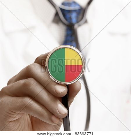 Stethoscope With National Flag Conceptual Series - Benin