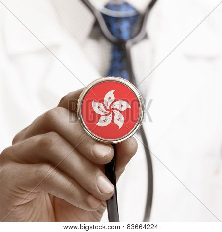Stethoscope With National Flag Conceptual Series - Hong Kong - People's Republic Of China