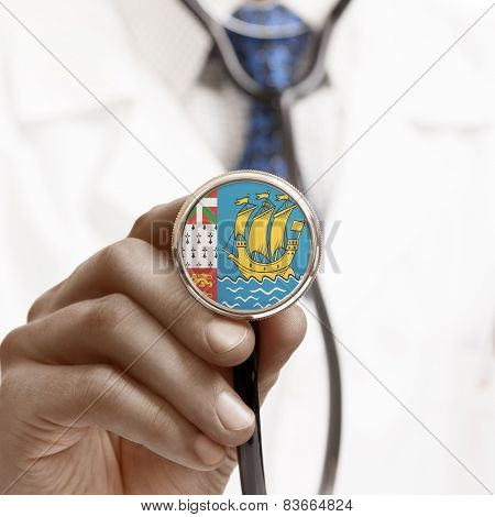 Stethoscope With National Flag Conceptual Series - Saint-pierre And Miquelon