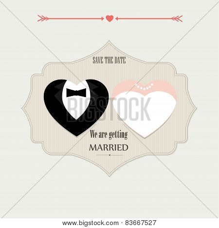 Vintage wedding invitation