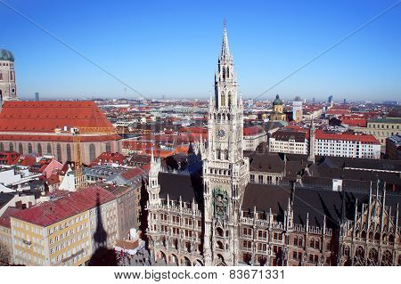 Munich spring day skyline