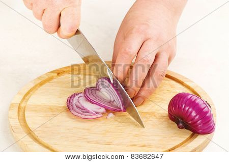 Cutting Red Onion