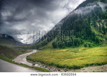 Storm Clouds Over Mountains Of Ladakh, Jammu And Kashmir, India