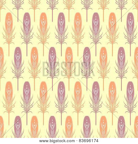Seamless Pattern With Feathers