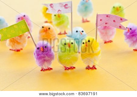Colorful Easter Chicks