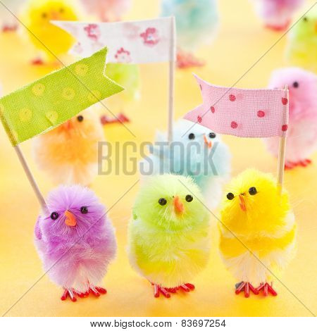Colorful Easter Chicks
