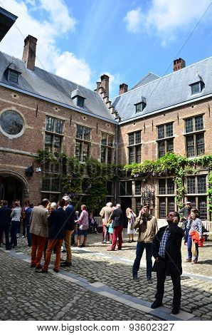 Antwerp, Belgium - May 10, 2015: Tourist Visit Rubenshuis (rubens House) In Antwerp.