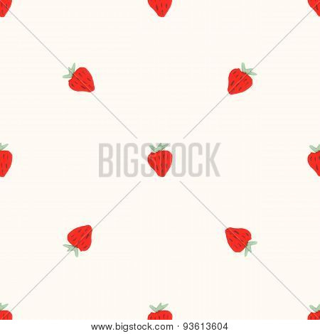 Seamless natural color pattern of red ripe strawberries