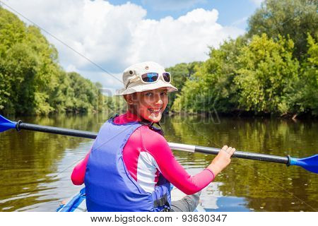 Girl kayaking