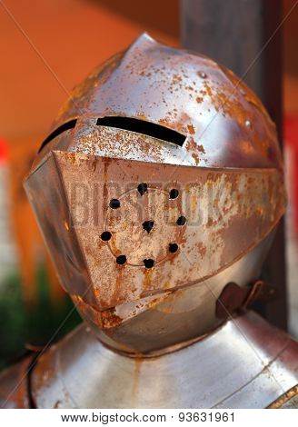 Old Rusty Medieval Soldier Helmet