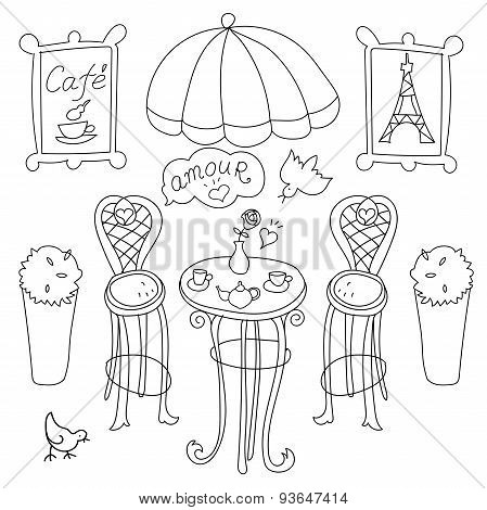 Paris cafe doodle