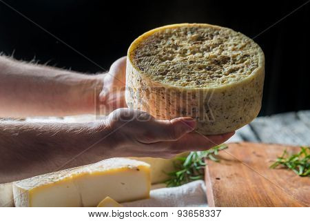 French goat cheese with mystic light effect