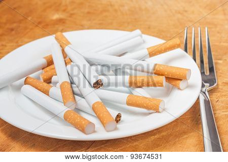 Cigarettes On A Plate